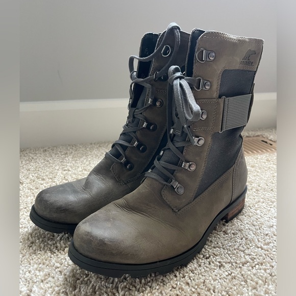 SOREL EMELIE CONQUEST BOOT SIZE 8 (tan/ olive green color) - Picture 5 of 8